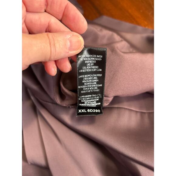 BCBG Vintage Y2K Satin Silky Party Dress Size 10 Purple Beaded Holiday Chic - Picture 7 of 8